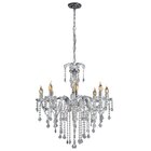 Lustre Pendente Blumenau Cristal Clássico 8 Braços Transparen
