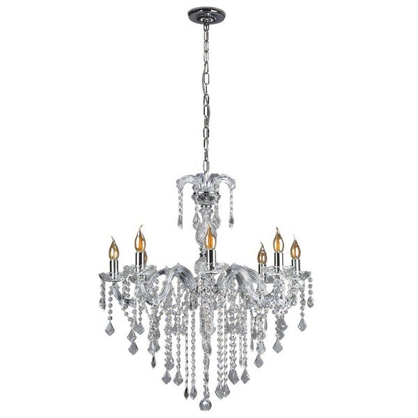 Lustre Pendente Blumenau Cristal Clássico 8 Braços Transparen