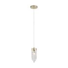 Lustre Pendente Blumenau Cristal Light Dourado G9 Bivolt