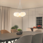 Lustre Pendente Blumenau Globb 5xe27 Bivolt Leitosa