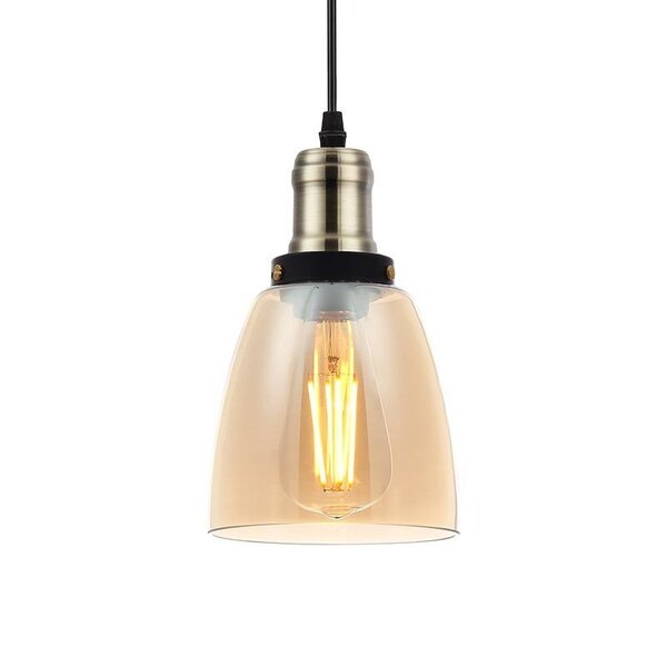 Lustre Pendente Blumenau Vintage Dome Âmbar E27 Bivolt