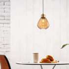 Lustre Pendente Bola Decorativo Em Vidro Âmbar Moderno