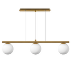 Lustre Pendente Bola Jabuticaba 3 Globos De Vidro Dourado