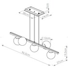 Lustre Pendente Bola Jabuticaba 5 Globos De Vidro Dourado