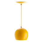 Lustre Pendente Bola Média De Alumínio 23cm Amarelo