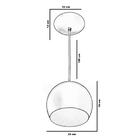 Lustre Pendente Bola Média De Alumínio 23cm Branco/cobre