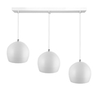 Lustre Pendente Bola Triplo Base Retangular Branco