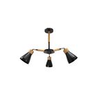 Lustre Pendente Bruna 3 Lamp Castanho Preto Madelustre