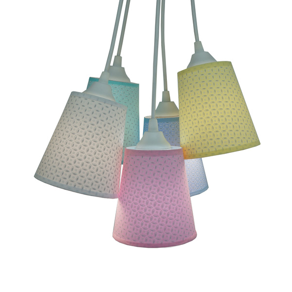 Lustre Pendente Cacho Candy Arabescos Coloridos Bivolt