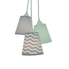 Lustre Pendente Cacho Chevron E Piquet Verde Água Bivolt