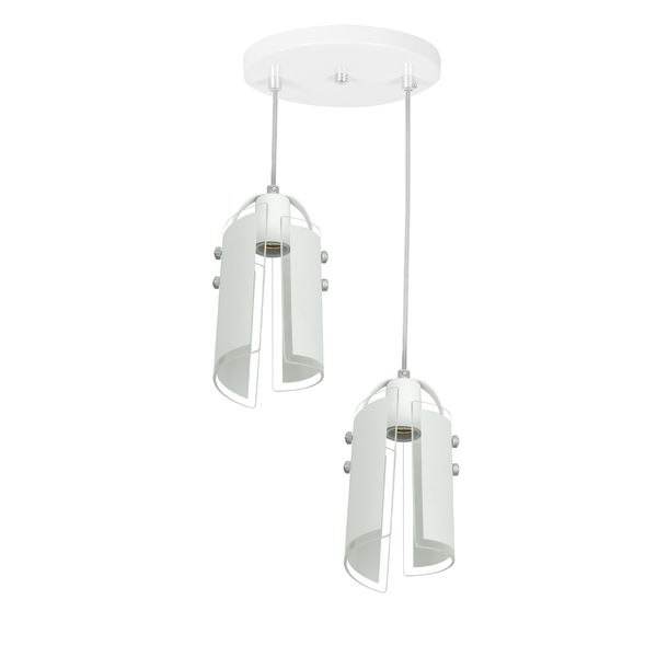 Lustre Pendente Calha De Vidro Duplo Branco