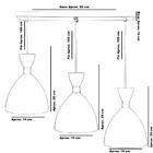 Lustre Pendente Califórnia Triplo Base Retangular Branco