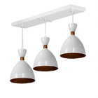 Lustre Pendente Califórnia Triplo Base Retangular Branco