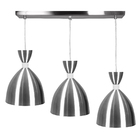 Lustre Pendente Califórnia Triplo Base Retangular Escovado