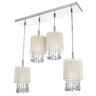 Lustre Pendente Cganza Quadruplo Redondo Bege