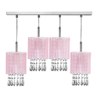 Lustre Pendente Cganza Quadruplo Redondo Rosa