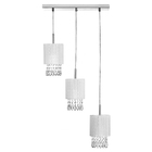 Lustre Pendente Cganza Triplo Redondo Para Sala Branco