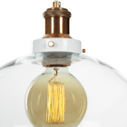 Lustre Pendente Château Bola Grande Vidro Branco C/ Cobre 30