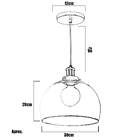 Lustre Pendente Château Bola Grande Vidro Branco C/ Gold 30