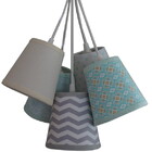 Lustre Pendente Chevron Crie Casa Cinza E Verde Água Bivolt