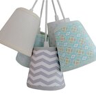 Lustre Pendente Chevron Crie Casa Cinza E Verde Água Bivolt
