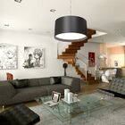 Lustre Pendente Cilíndrico 60x22cm Em Madeira Preto Ou Branco