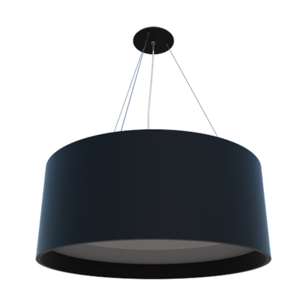 Lustre Pendente Cilíndrico 60x22cm Em Madeira Preto Ou Branco