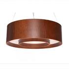 Lustre Pendente Cilíndrico 70cm Com Anel Em Madeira Bivolt