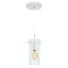 Lustre Pendente Cilindrico Clear Glass Branco