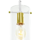 Lustre Pendente Cilindrico Clear Glass Branco Com Dourado