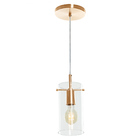 Lustre Pendente Cilindrico Clear Glass Cobre