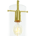 Lustre Pendente Cilindrico Clear Glass Dourado
