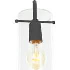 Lustre Pendente Cilindrico Clear Glass Preto