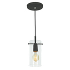 Lustre Pendente Cilindrico Clear Glass Preto