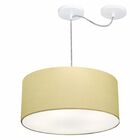 Lustre Pendente Cilíndrico Com Desvio Bege Mj-4147 Para Mesa