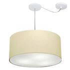 Lustre Pendente Cilíndrico Com Desvio Bege Mj-4252 Para Mesa