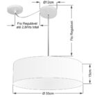 Lustre Pendente Cilíndrico Com Desvio Bege Mj-4262 Para Mesa