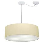 Lustre Pendente Cilíndrico Com Desvio Bege Mj-4262 Para Mesa
