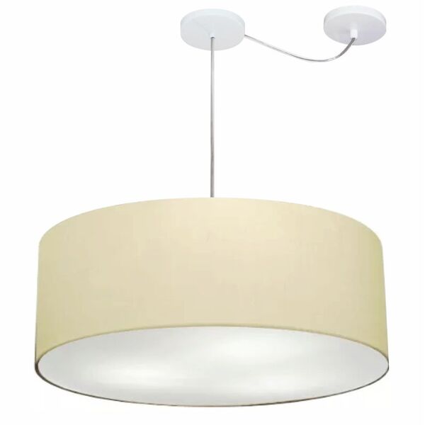 Lustre Pendente Cilíndrico Com Desvio Bege Mj-4266 Para Mesa
