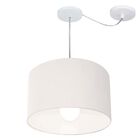 Lustre Pendente Cilíndrico Com Desvio Branco Mj-4226 Para Mes