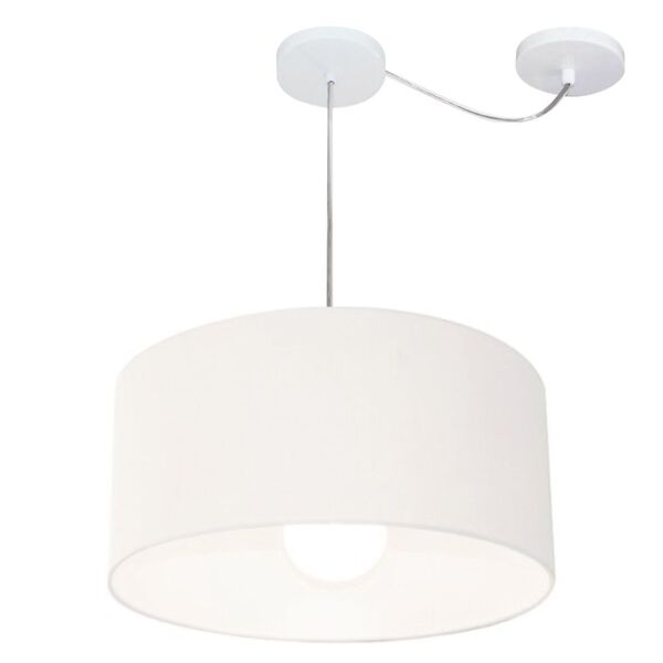 Lustre Pendente Cilíndrico Com Desvio Branco Mj-4228 Para Mes