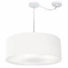 Lustre Pendente Cilíndrico Com Desvio Branco Mj-4266 Para Mes