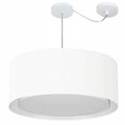 Lustre Pendente Cilíndrico Com Desvio Branco Mj-4311 Para Mes