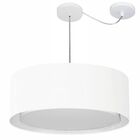 Lustre Pendente Cilíndrico Com Desvio Branco Mj-4317 Para Mes