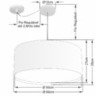 Lustre Pendente Cilíndrico Com Desvio Branco Mj-4317 Para Mes