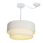 Lustre Pendente Cilíndrico Com Desvio Branco Mj-4366 Para Mes