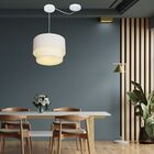 Lustre Pendente Cilíndrico Com Desvio Branco Mj-4368 Para Mes