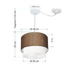 Lustre Pendente Cilíndrico Com Desvio Café E Branco Mj-4359 P