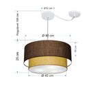 Lustre Pendente Cilíndrico Com Desvio Café E Palha Mj-4360 Pa