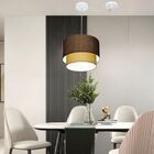 Lustre Pendente Cilíndrico Com Desvio Café E Palha Mj-4366 Pa